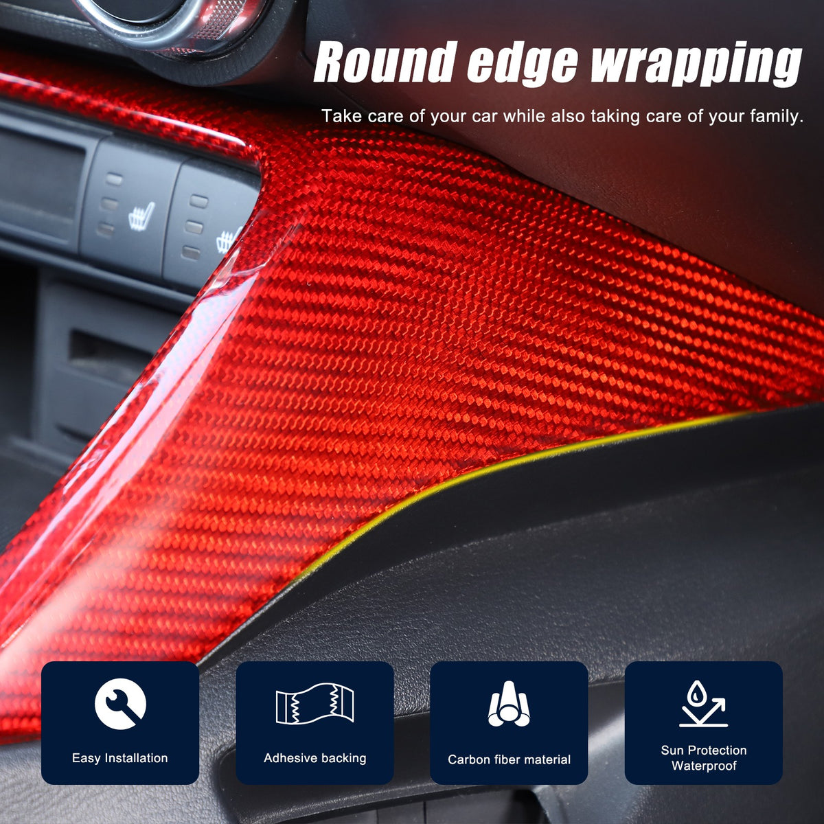 Red Real Carbon Fiber Interior Full Interior Trim For Mazda MX-5 Miata 2016-2026 - Variants 1-5 12