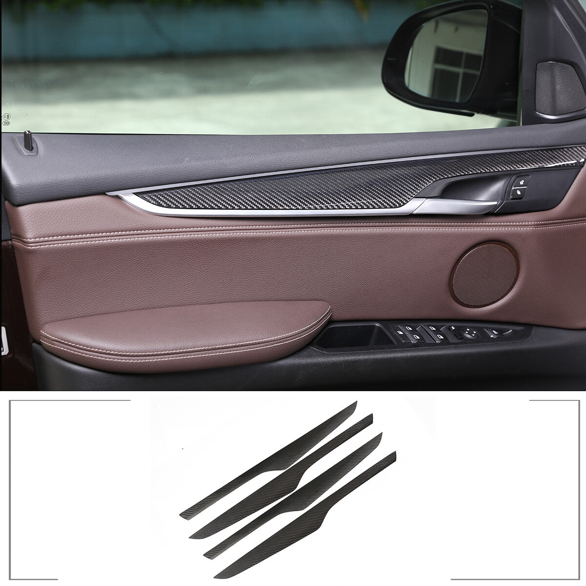 Real Carbon Fiber Full Interior Set Cover Trim Kit For BMW X5 F15 2014-18 US 19
