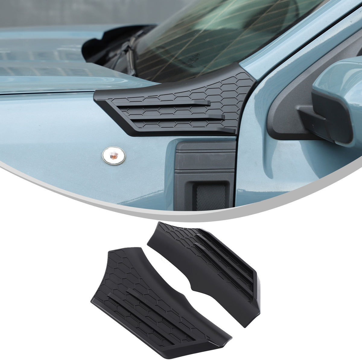 Matte Black ABS Hood Cowl Body Cover Corner Guards Trim For Ford Maverick 22+ US 2