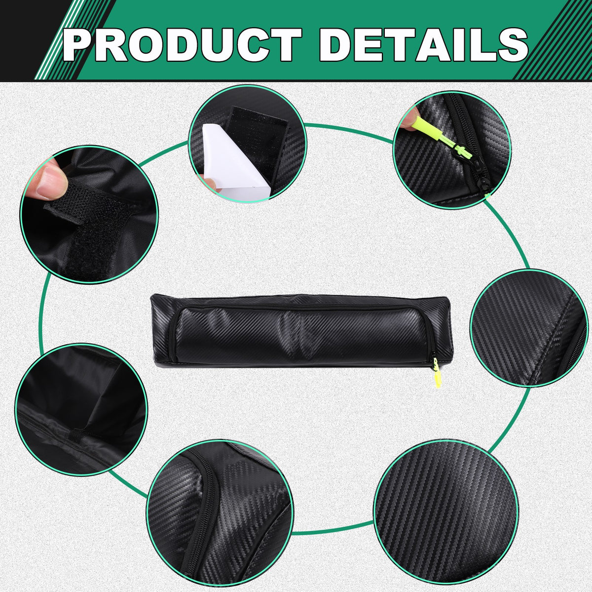 Carbon Fiber Texture Passenger Dashboard Storage Bag For LR Defender L663 2020+ 3
