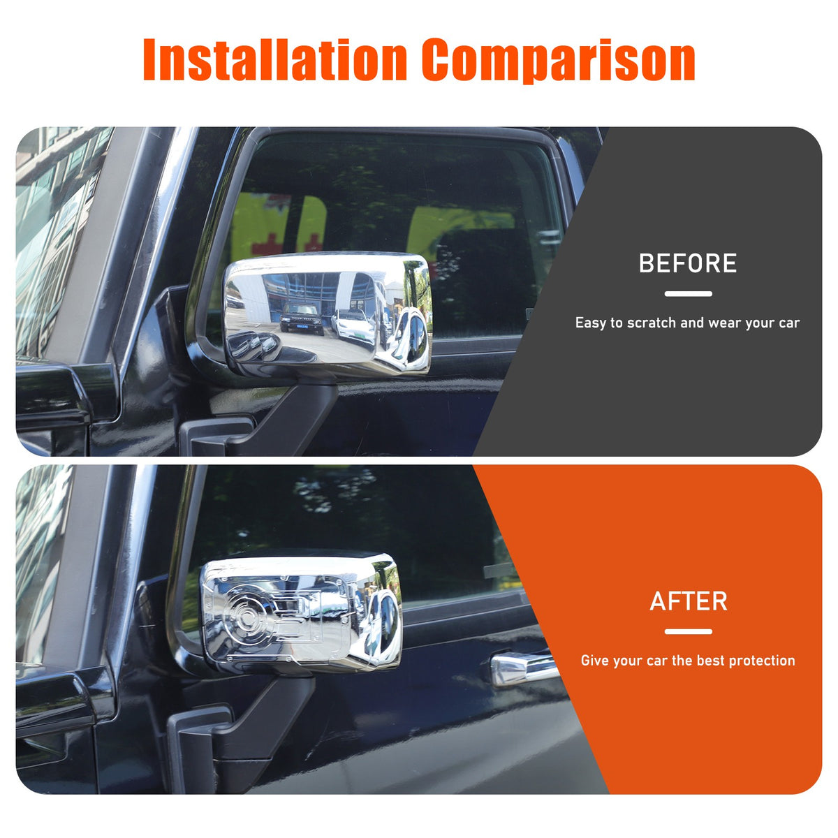 Mech Style Silver ABS Side Mirror Trim Cover For Hummer H3 2005-2009 US 22