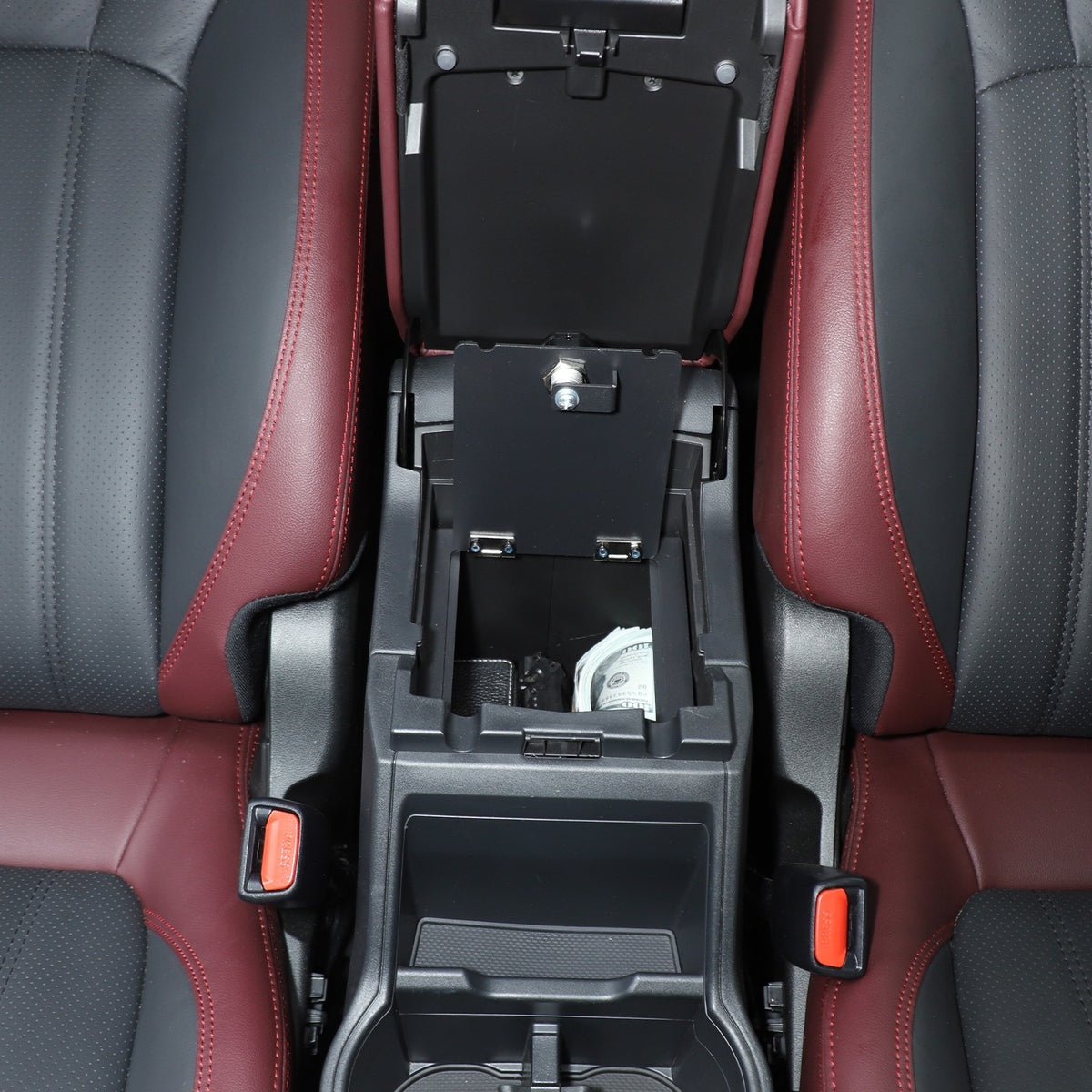 Alloy Center Console Safe GUN Storage Lock Box Tray For Subaru Forester SK 19-24 16