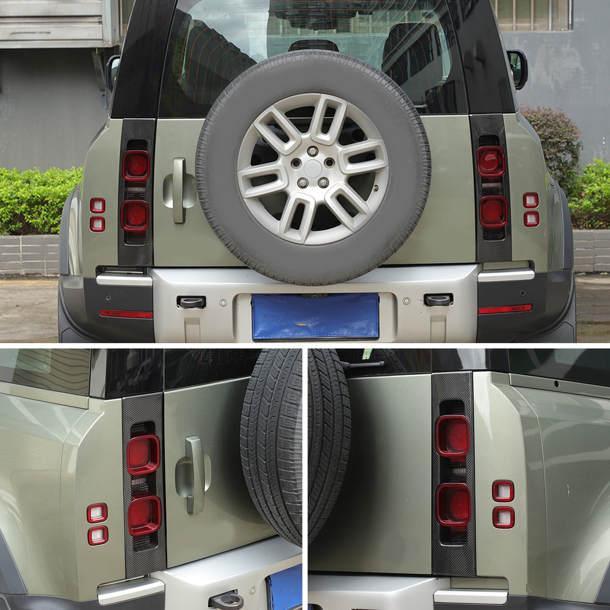 Real Carbon Fiber Rear Tail Light Panel Trim For Land Rover Defender L663 20-25 5