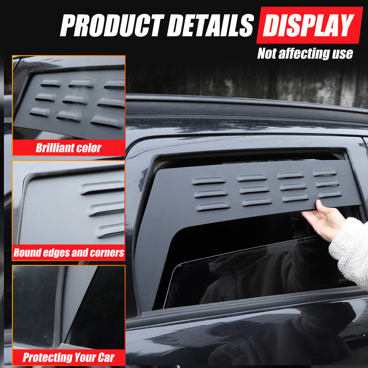 Alloy Rear Window Louver Shutter Cover Trim For Mitsubishi Outlander Sport 11-18 20