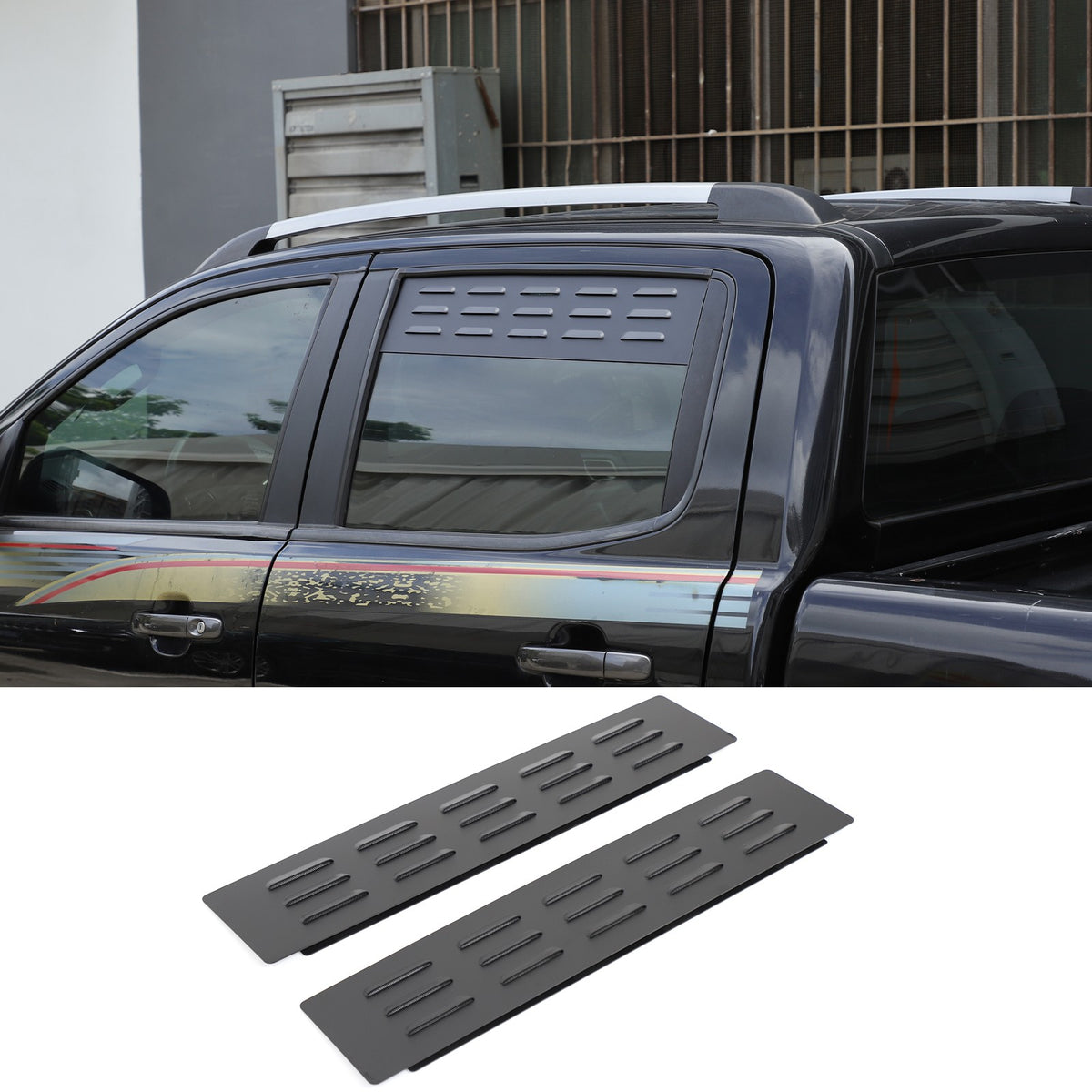 Aluminum Rear Door Window Louver Air Vent Panel Trim For Ford Ranger T7 15-22 US 13