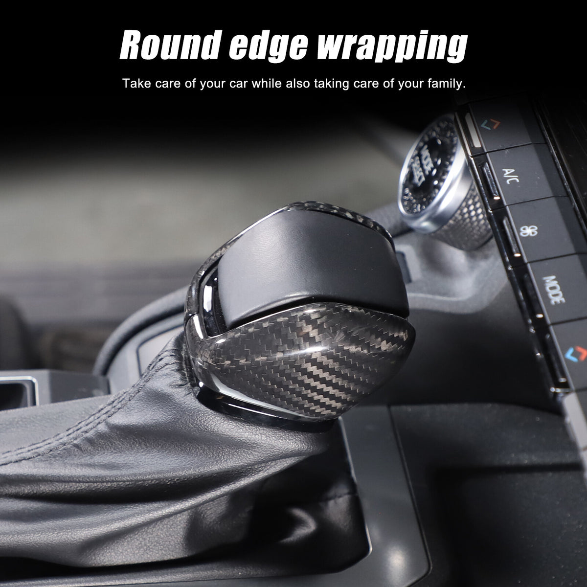 Real Carbon Fiber Center Gear Shift Knob Trim For Toyota Land Cruiser LC250 24+ 6