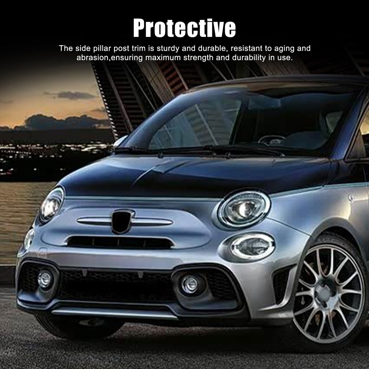 Real Carbon Fiber Front Fog Light Cover Trim For Fiat 500 Abarth 312 2017+ 15