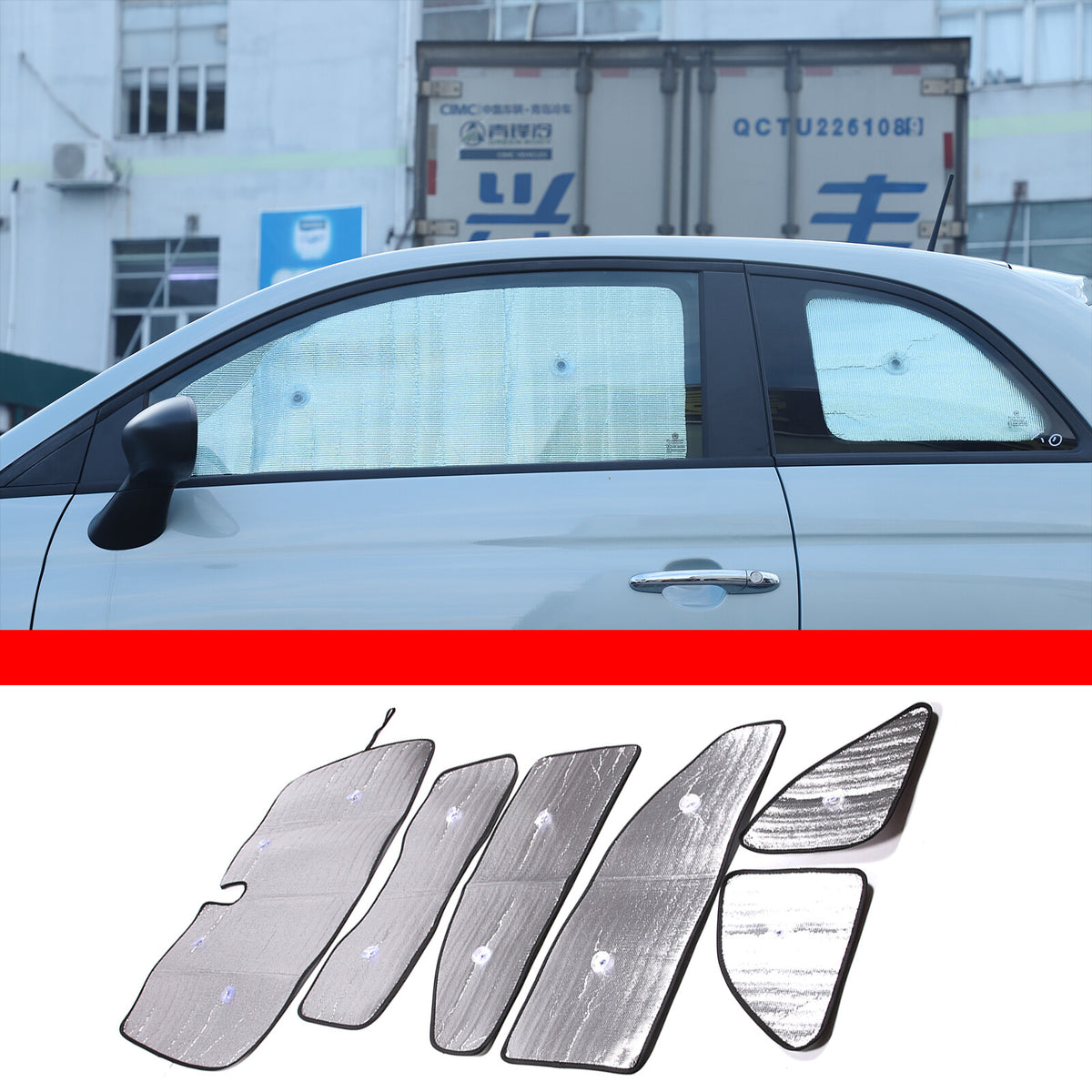 Full Side Window Sun Shield Privacy Sunshade 6pcs For Abarth 595 2011-2023 US 4