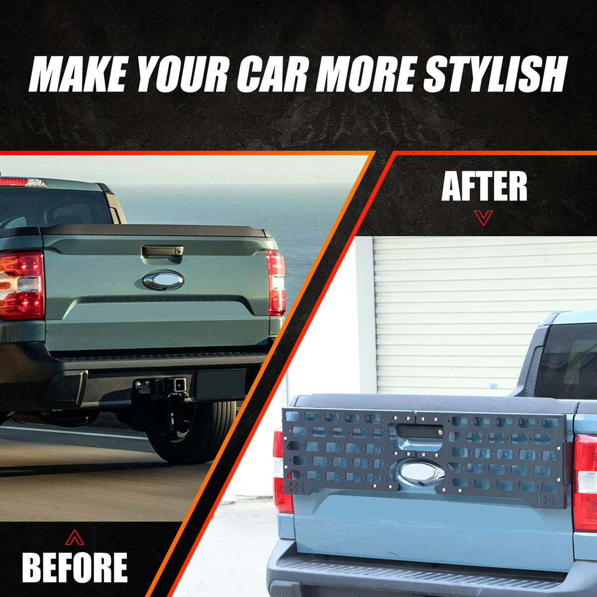 Rear Bed Molle Panel Truck Bed Tailgate Molle Panel For Ford Maverick 2022-24 US 18