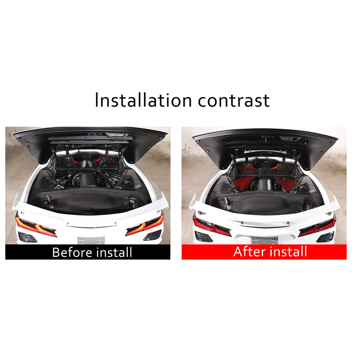 Red Alloy Car Engine Bay Trim Interior Cover For Corvette C8 Z06 Z51 2020-2026 7