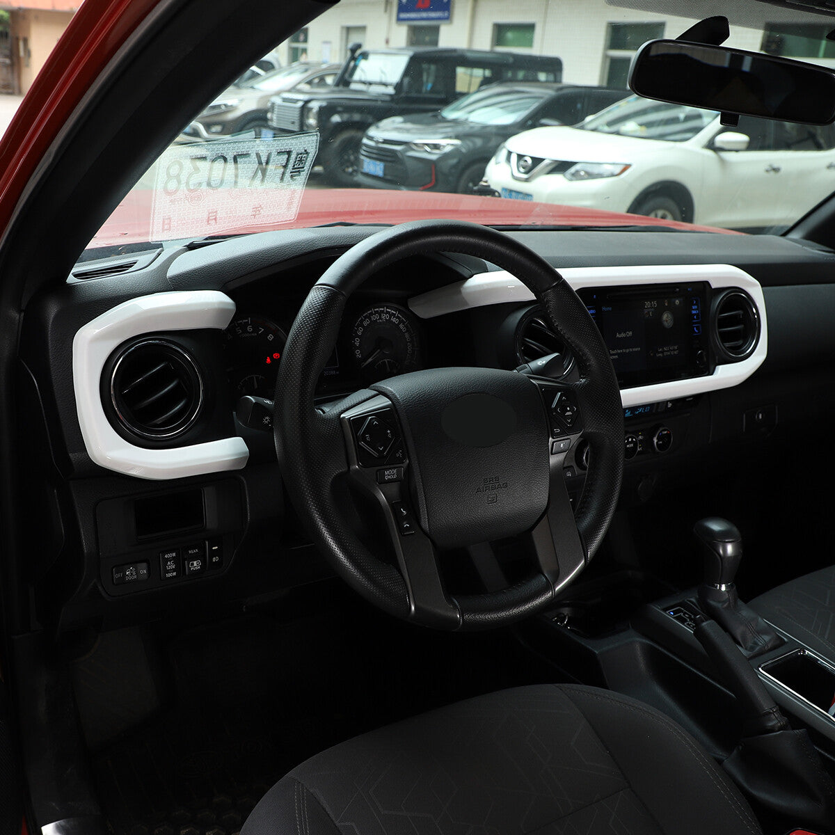 White ABS Dashboard Decoration U Shape Trim For Toyota Tacoma 2016-2023 12