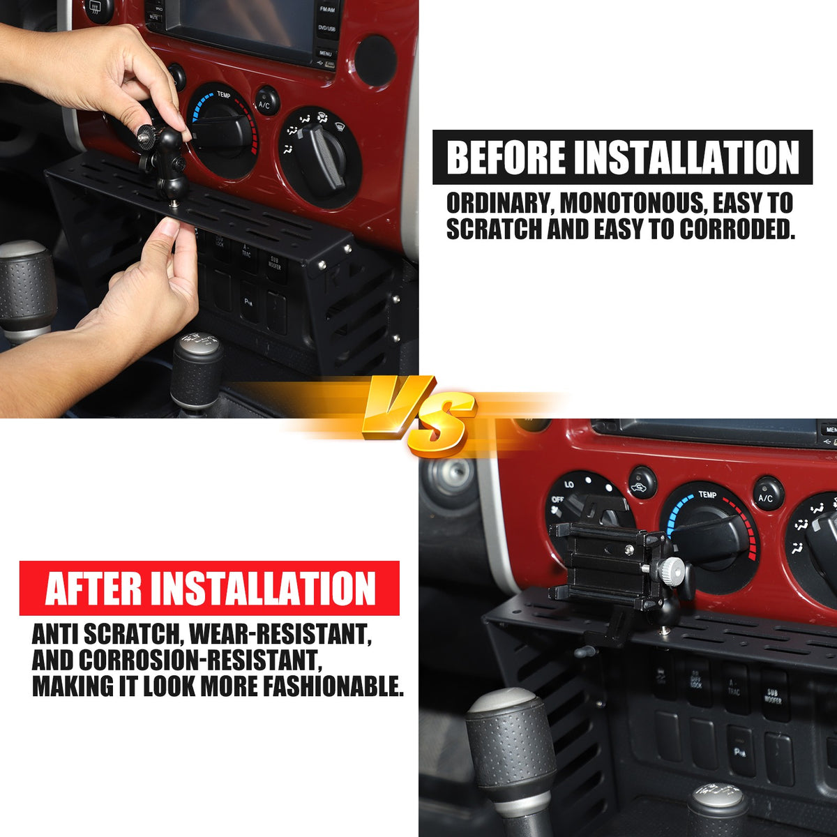 Off Road Center Console Molle Panel Device Mount For Toyota FJ Cruiser 07-21 24