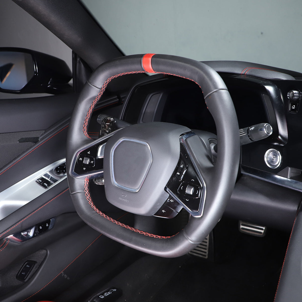 Forged Real Carbon Fiber Gear Shift Paddles Paddle Shifters For Corvette C8 20+ 9