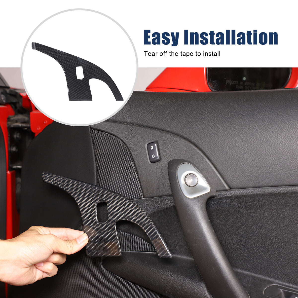 Real Carbon Fiber Children Lock Button Frame Trim Cover For Corvette C6 2005-13 23