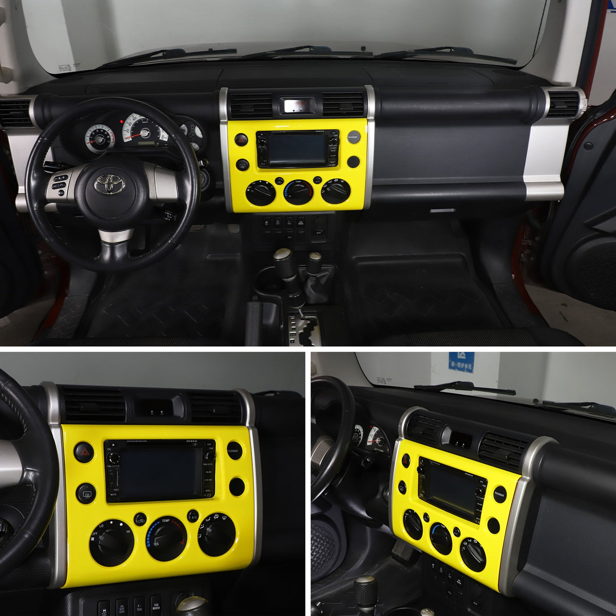 Yellow ABS Interior Center Console Trim Cover for Toyota FJ Cruiser 2007-2021 24
