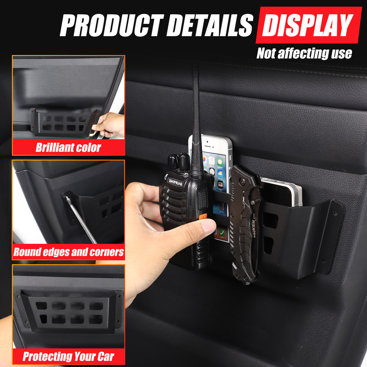 Black Car Door Storage Box Molle Panel Basket For Toyota Land Cruiser LC250 24+ 2