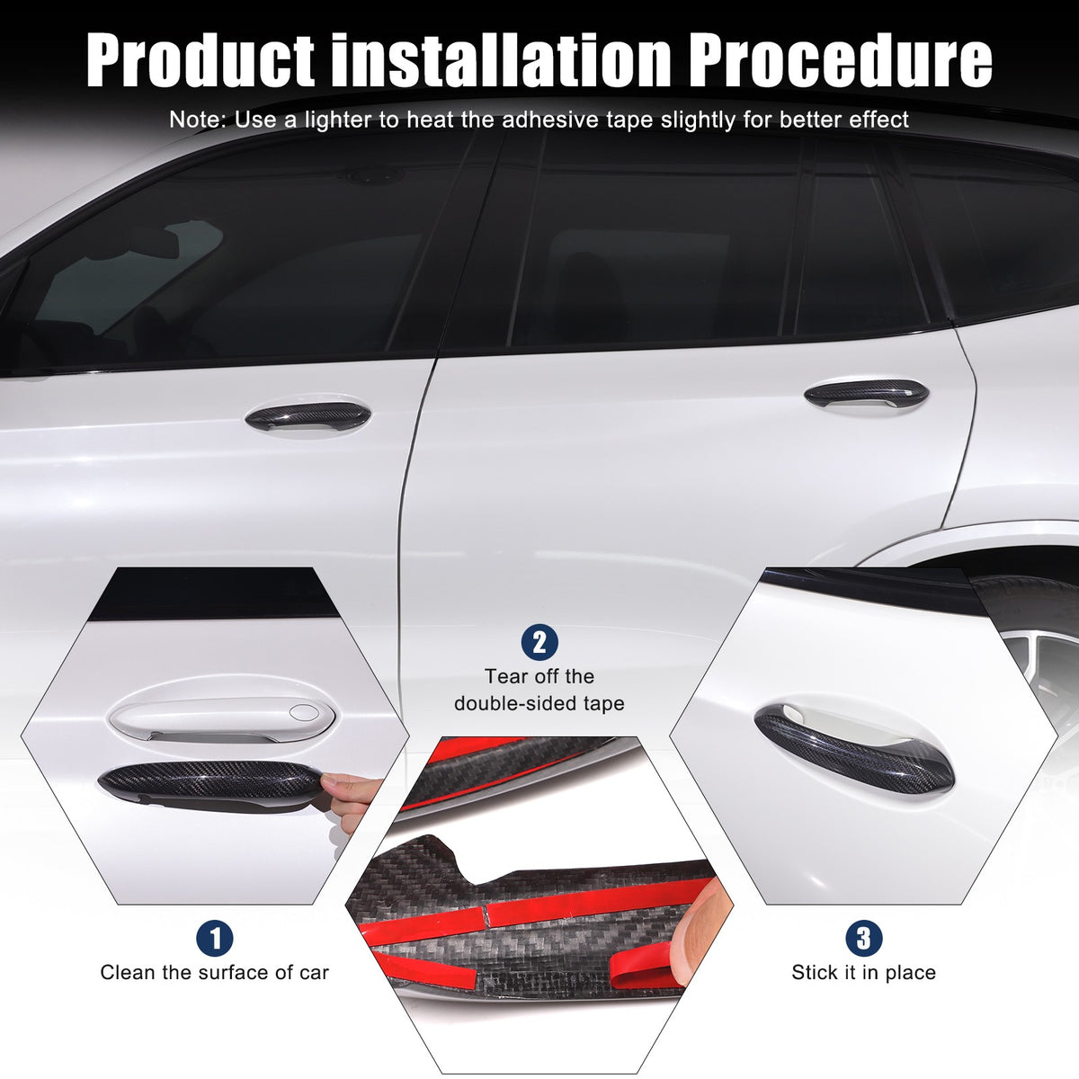 Real Carbon Fiber Exterior Outer Door Handle Cover Trim For BMW X3 G01 2018-2023 3