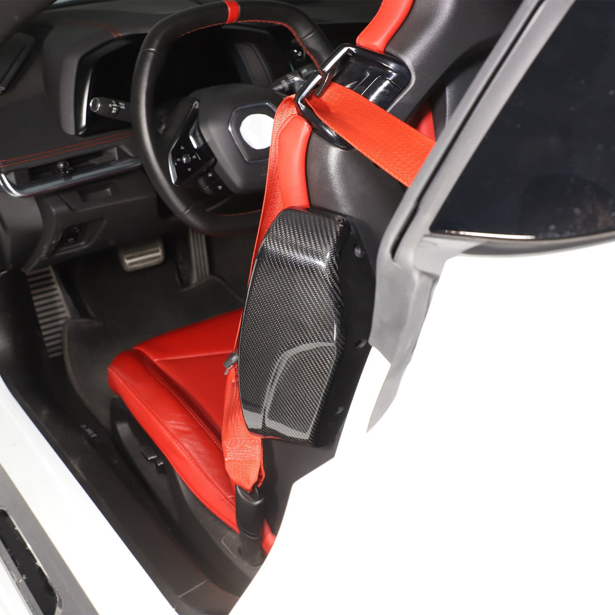 Real Dry Carbon Fiber Seat Side Cover Trim For Corvette C8 2020+ 11