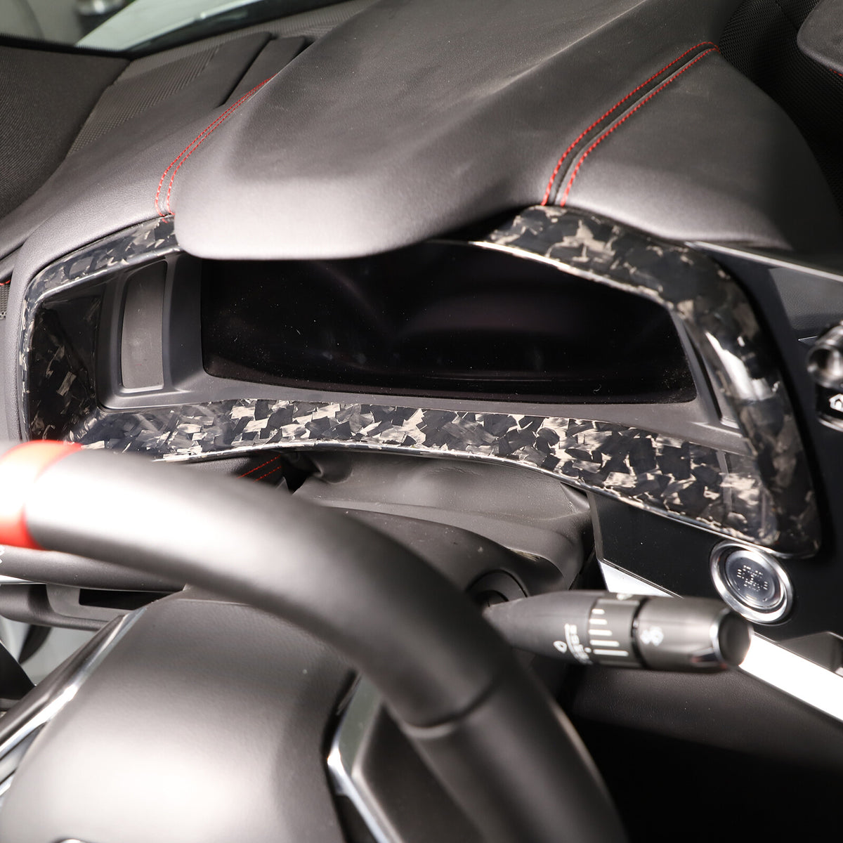 Forged Carbon Fiber Dashboard Speedmeter Panel Trim Cover For C8 Corvette 20-25 19