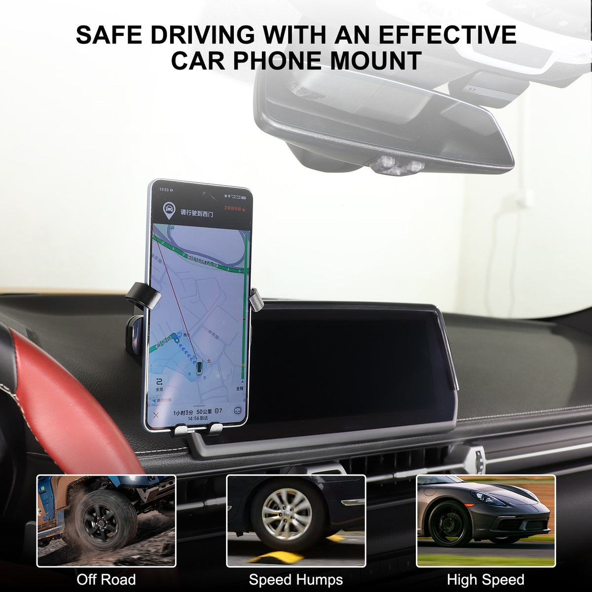 Center Console Screen Rear Phone Mount Storage Box For Toyota Supra A90 2019+ US 5