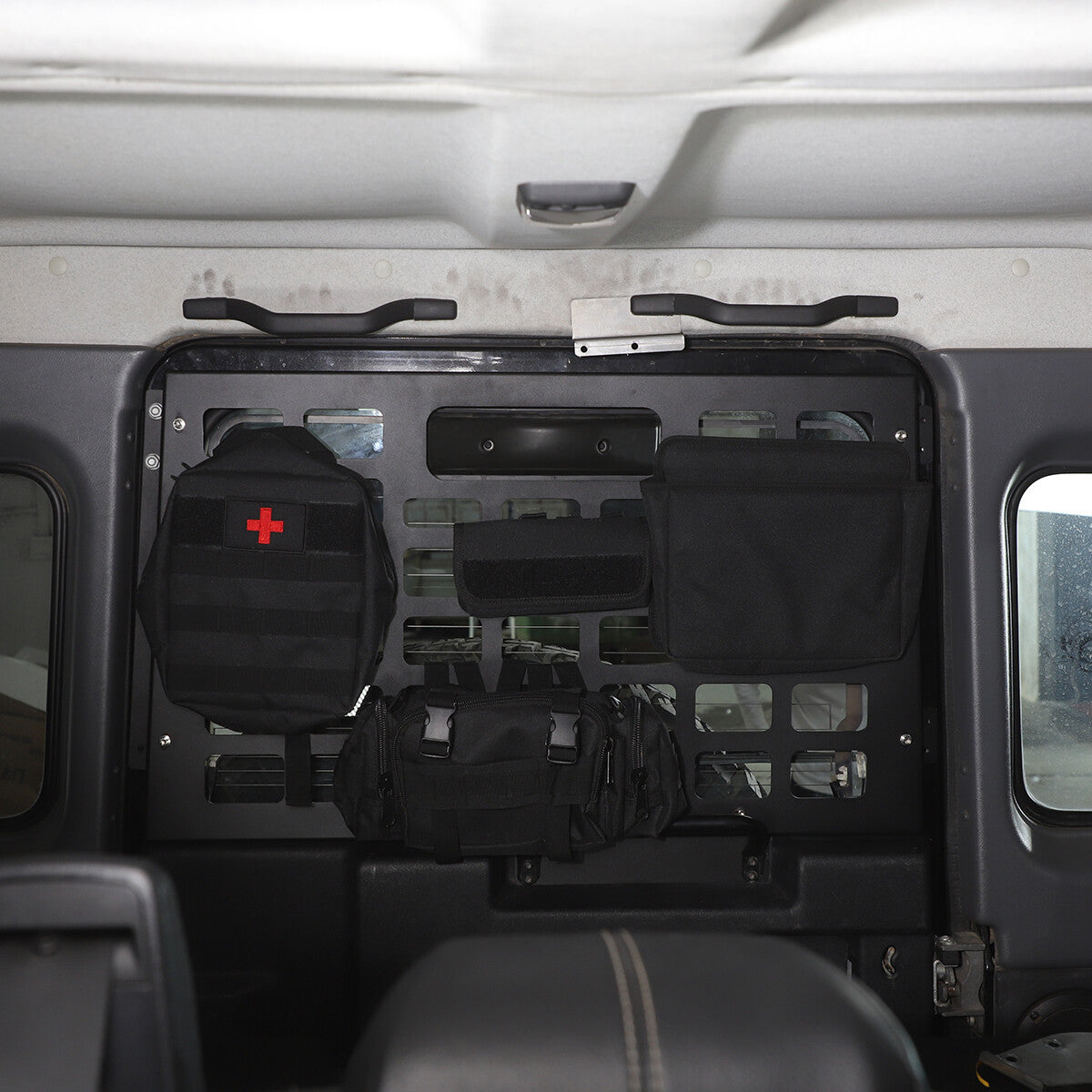 Tailgate Rear Window Trunk Storage Molle Panel For LR Defender 90 110 2004-2019 3