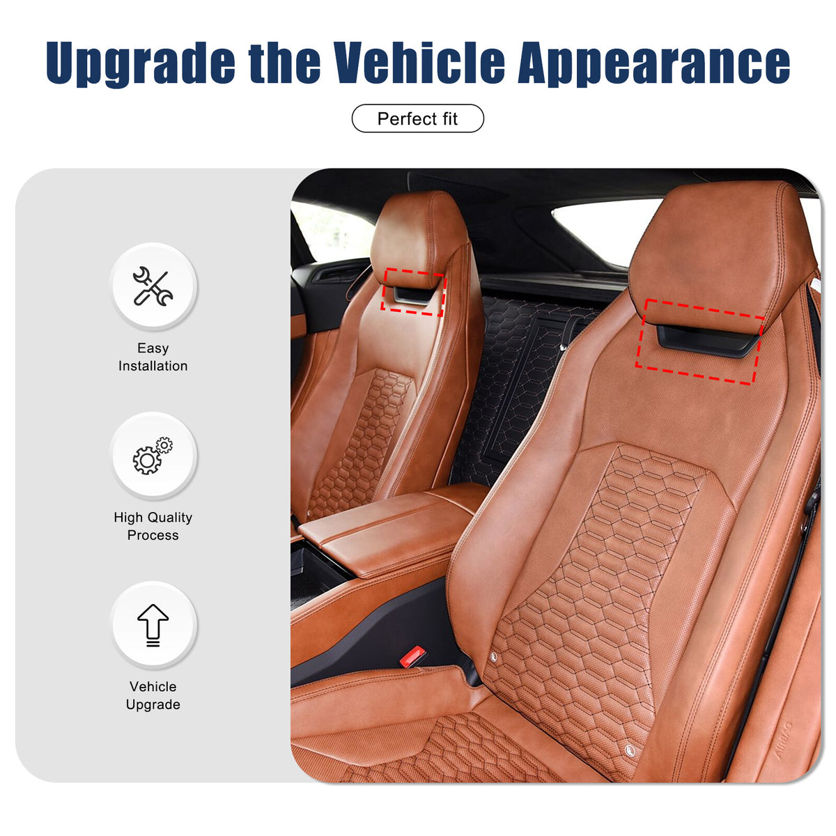 Matte Real Dry Carbon Fiber Seat Headrest Cover Trim For Lamborghini URUS 18-23 12