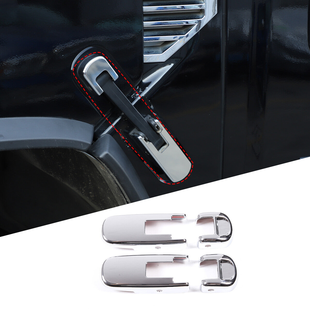 Silver Chrome Exterior Door Handle Mirror Hood Vent Trim Kit For Hummer H2 03-09 74