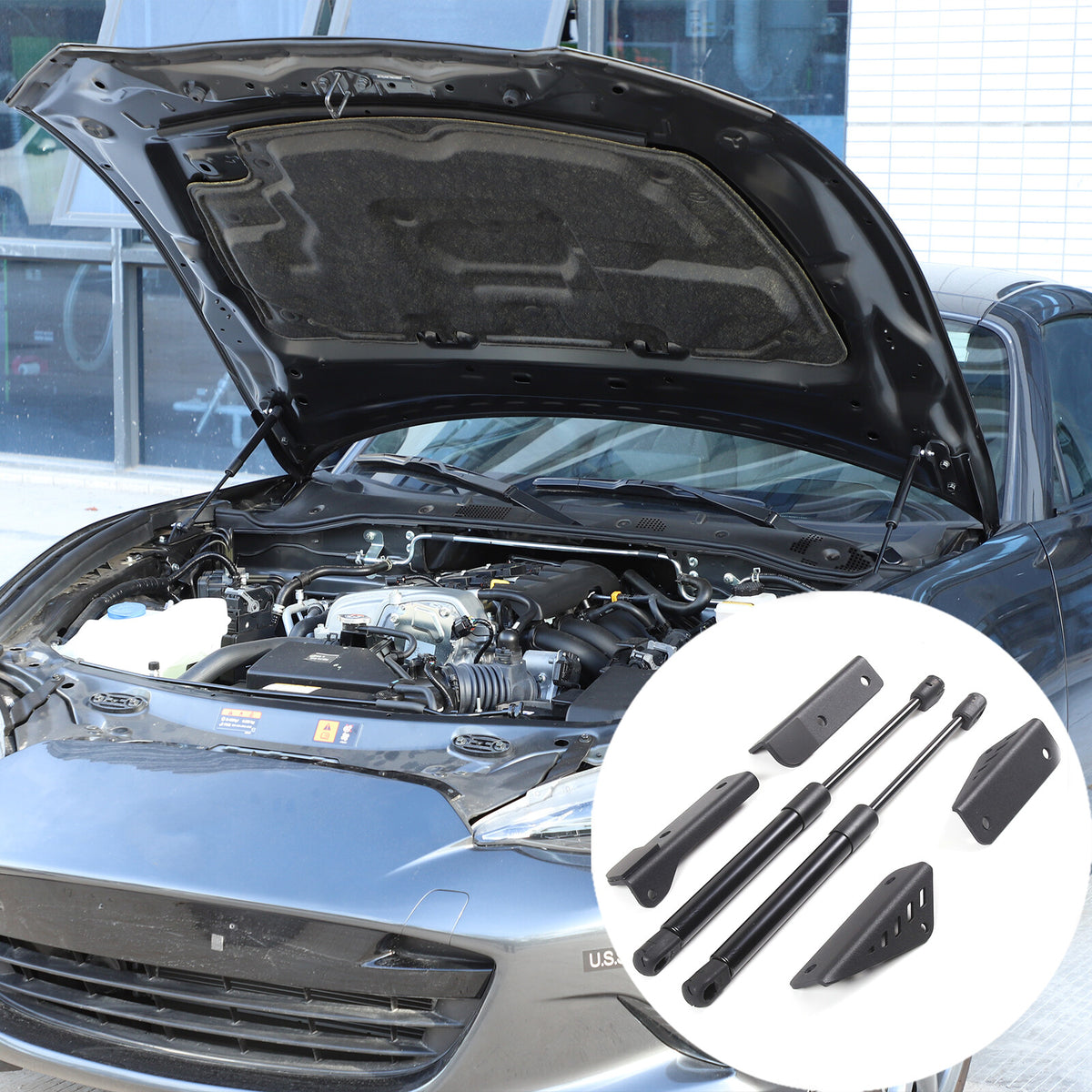 Front Hood Lift Support Bonnet Lid Shock Struts For Mazda MX-5 Miata 2016-23 6