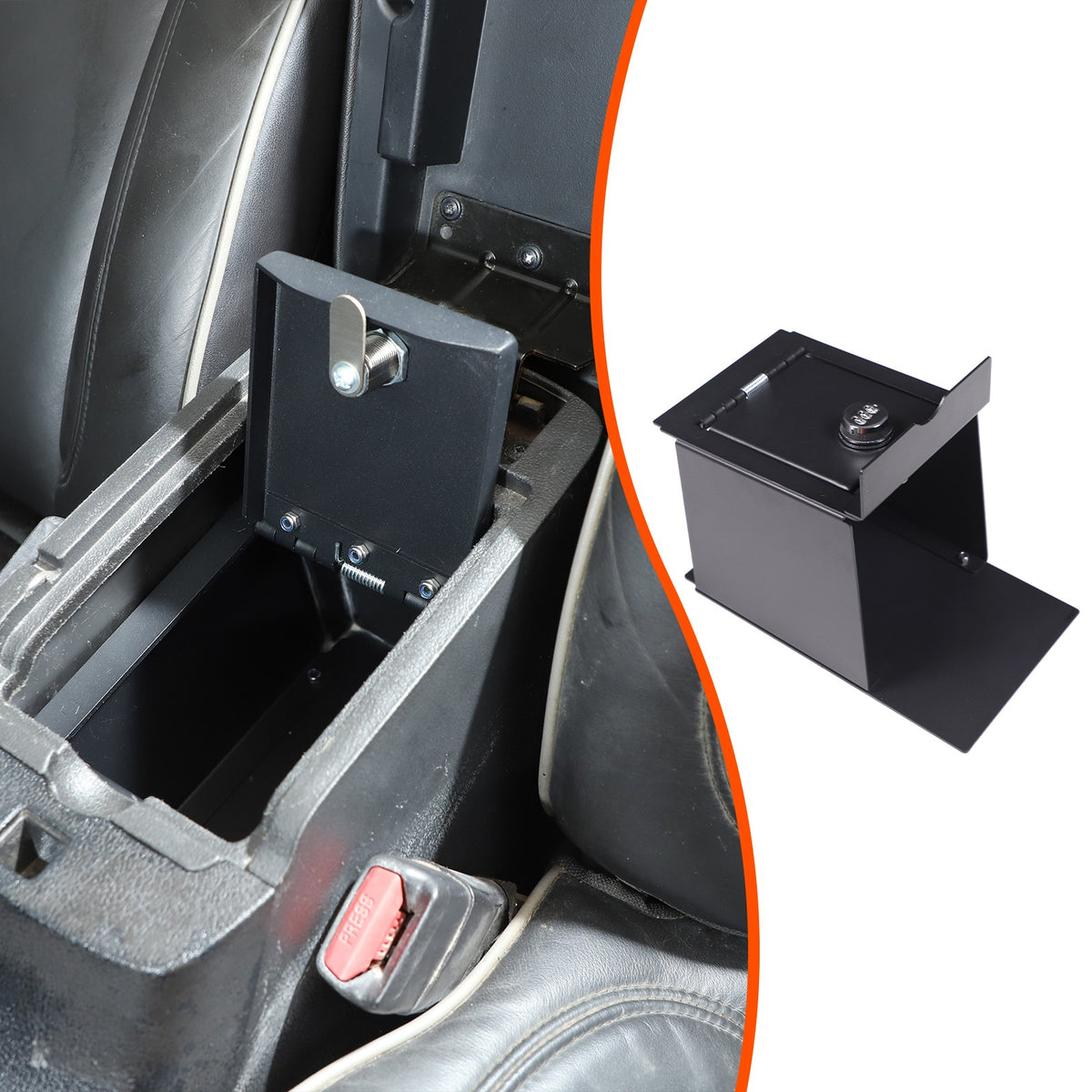 Steel Center Console Safe GUN Storage Lock Box W/ Tray For Hummer H3 2005-2009 1