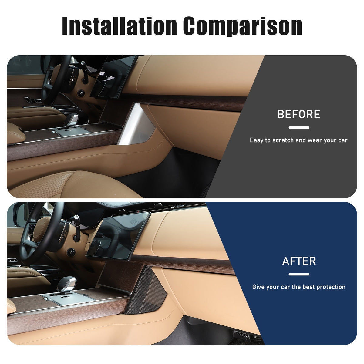 Real Carbon Fiber Center Console Knee Panel Trim For LR Range Rover Vogue 2023+ 21
