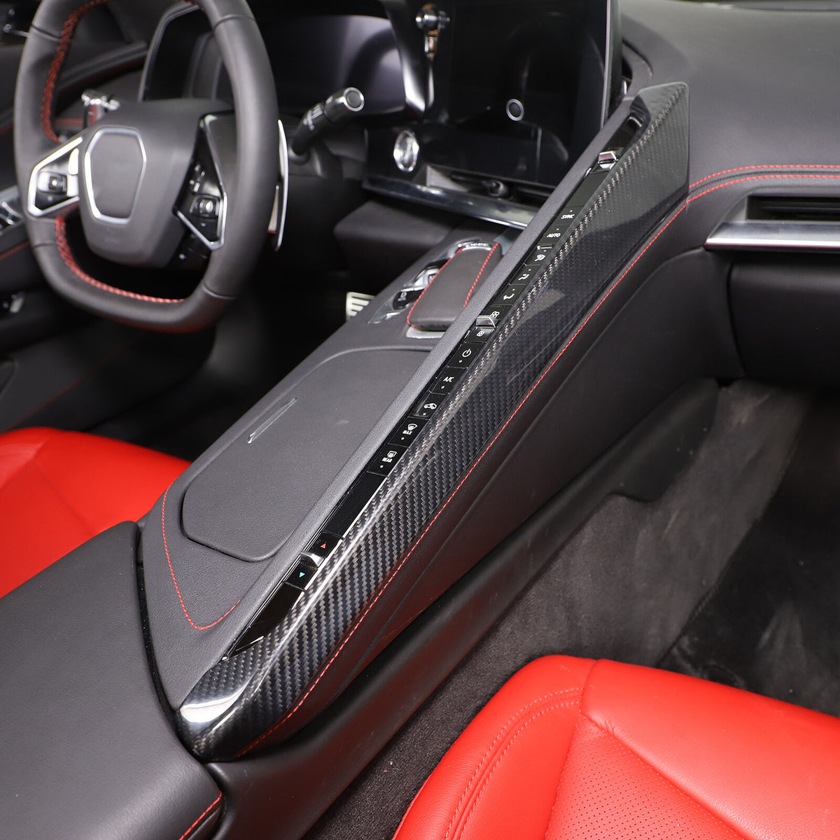 Real Carbon Center Console Passenger Side Trim For Corvette C8 Z51 Z06 Stingray 8