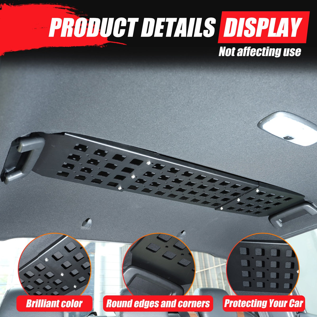Alloy Rear Roof Hanging Storage Rack Molle Panel For Ford Ranger T6 2015-2021 12