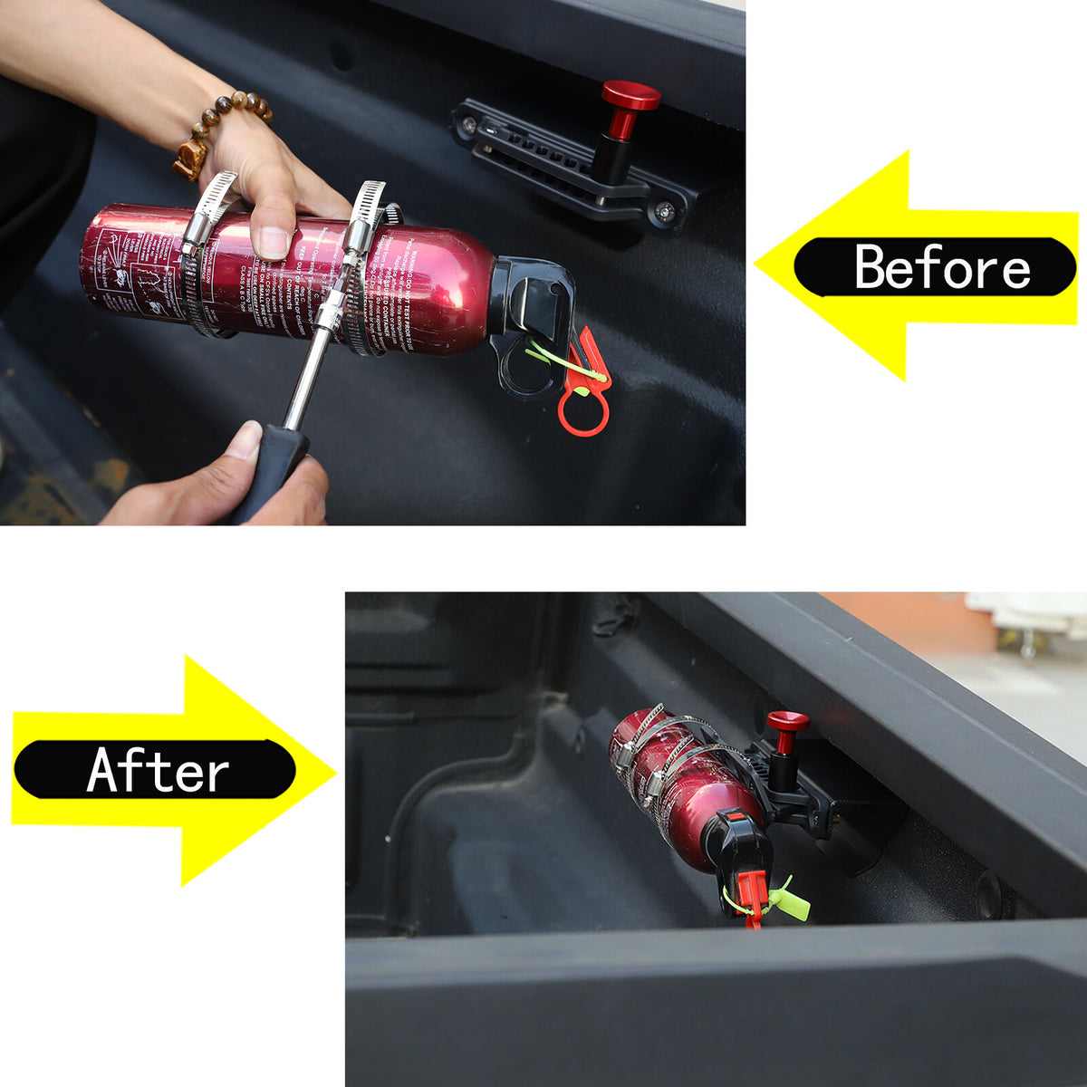 Adjustable Black Car Fire Extinguisher Mount Bracket For Ford Maverick 2022 US 10