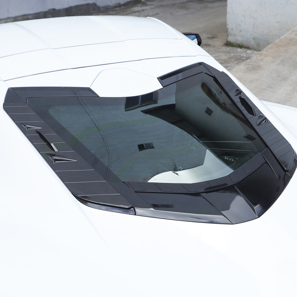 ABS Carbon Fiber Rear Hood Wash Waterproof Trim Cover For Corvette C8 2020+ 11