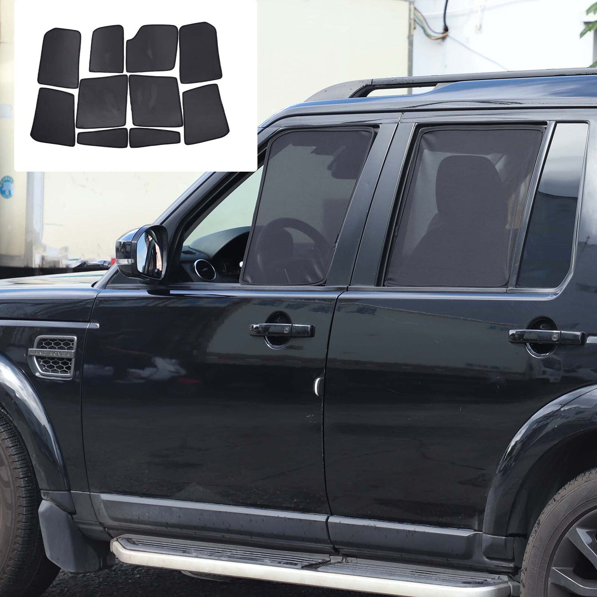 Full Car Window Screen Sun Shade Mesh Cover Windshield For LR Discovery 4 L319 4