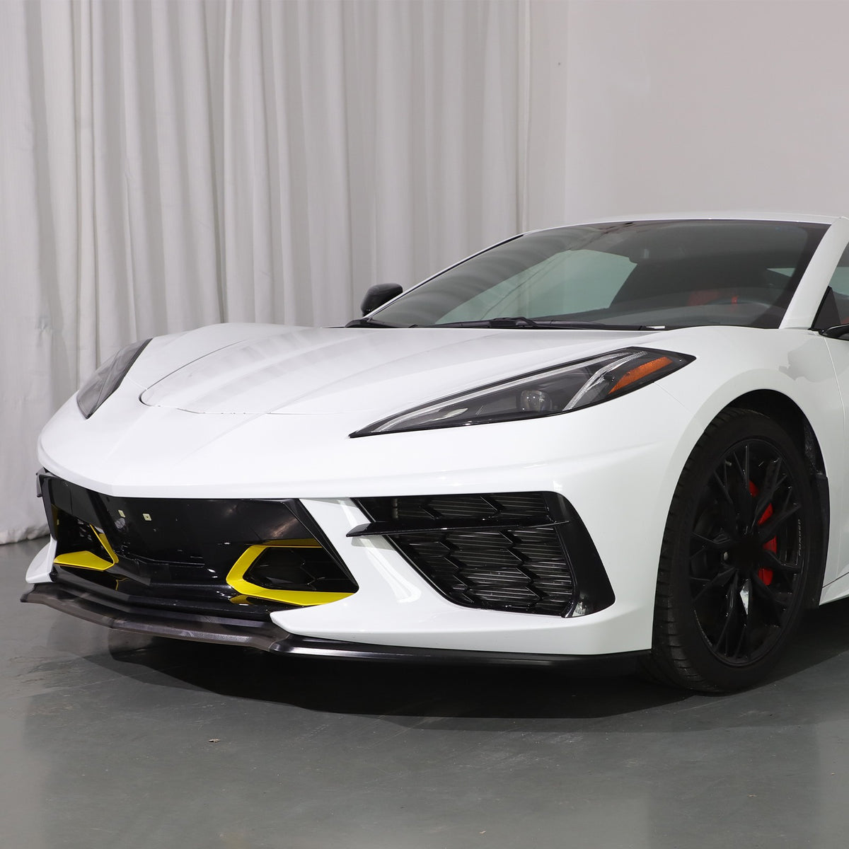 Yellow ABS Front Bumper Middle Grille Trim Cover For Corvette C8 2020+ 18