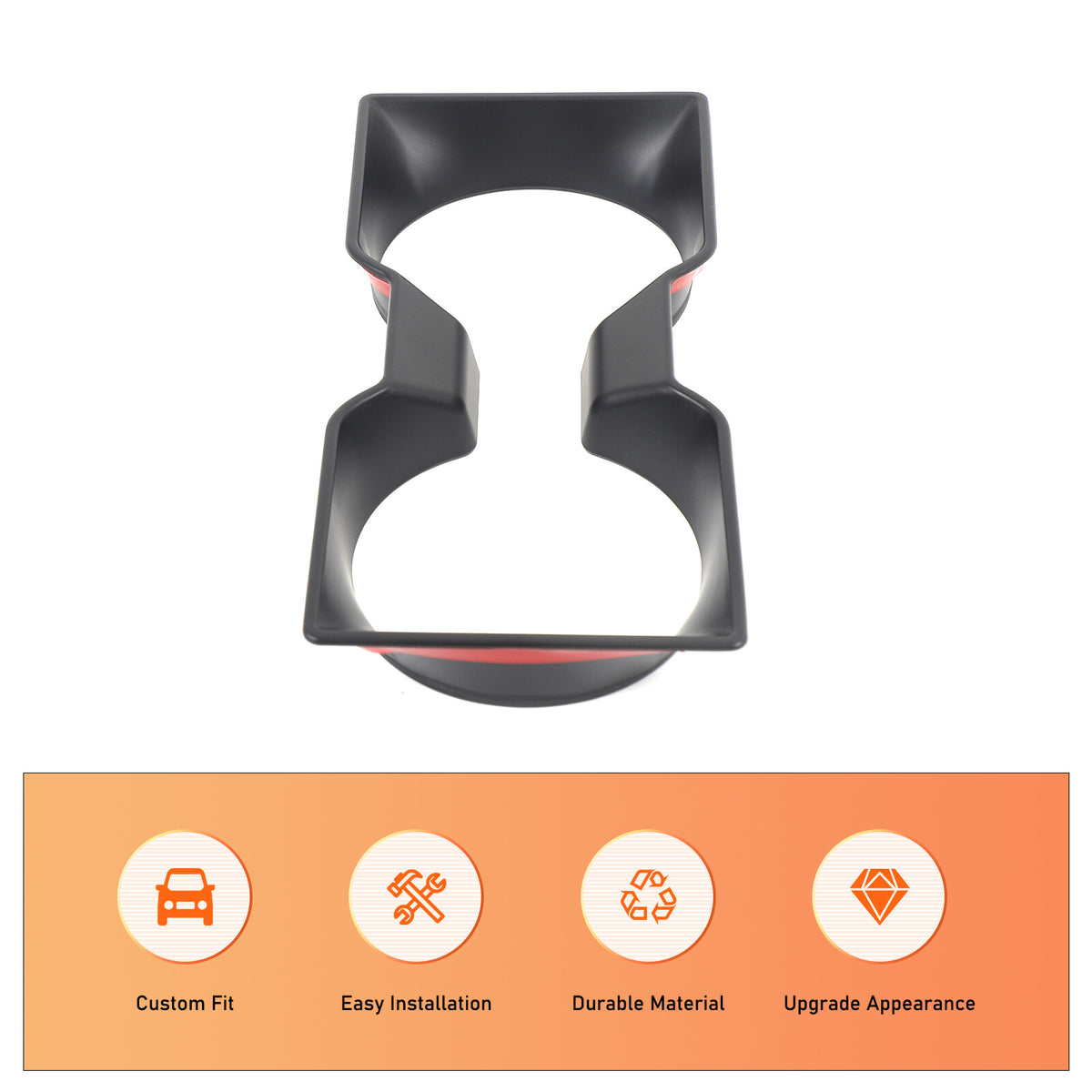 Matte Black ABS Center Console Cup Holder Trim For Land Rover Defender L663 25+ 7