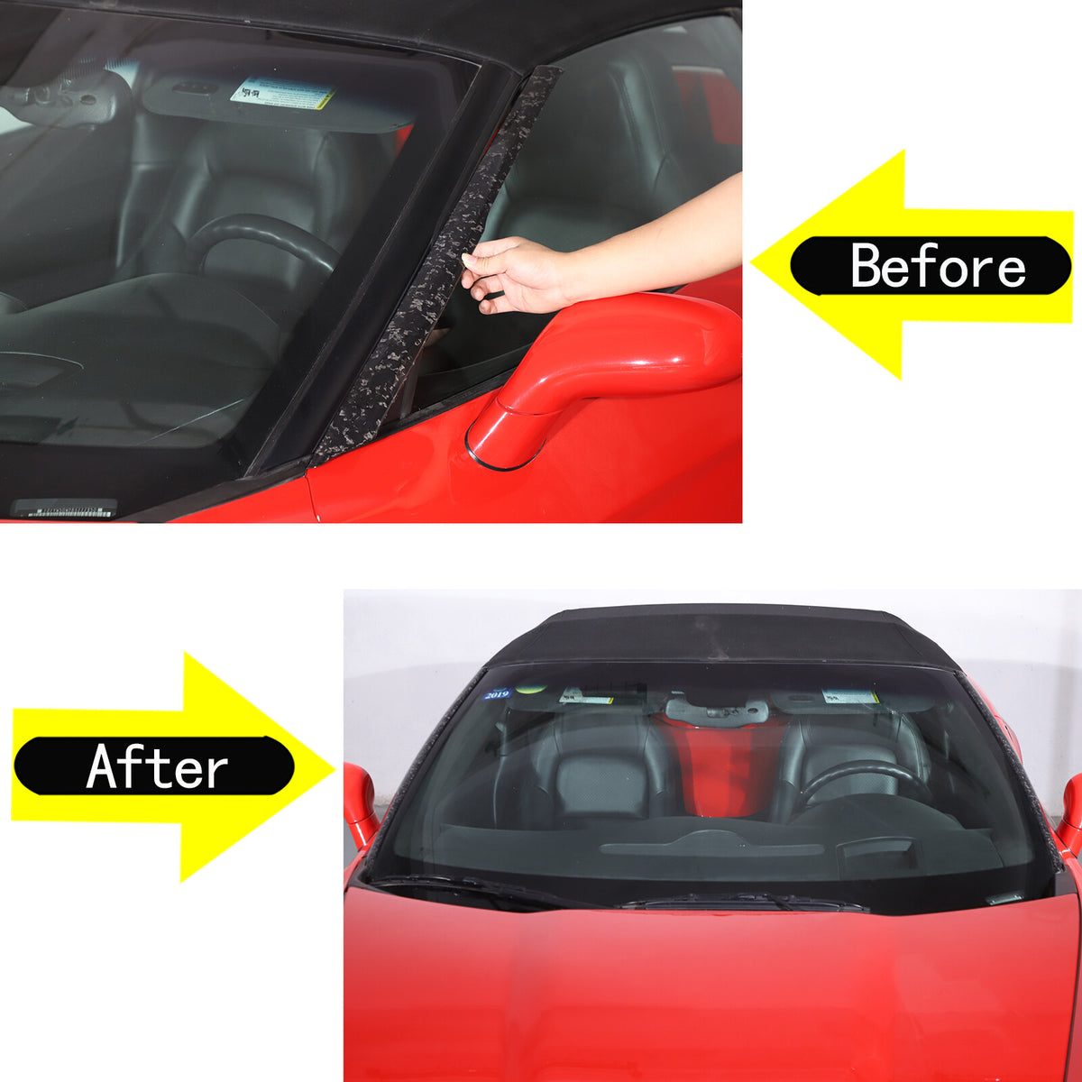 Forge Carbon Fiber Exterior Windshield A-Pillar Cover Trim For Corvette C6 05-13 13