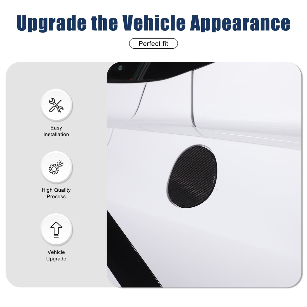 Replacement Real Carbon Fiber Fuel Tank Cap Cover For Corvette C8 2020+ 5
