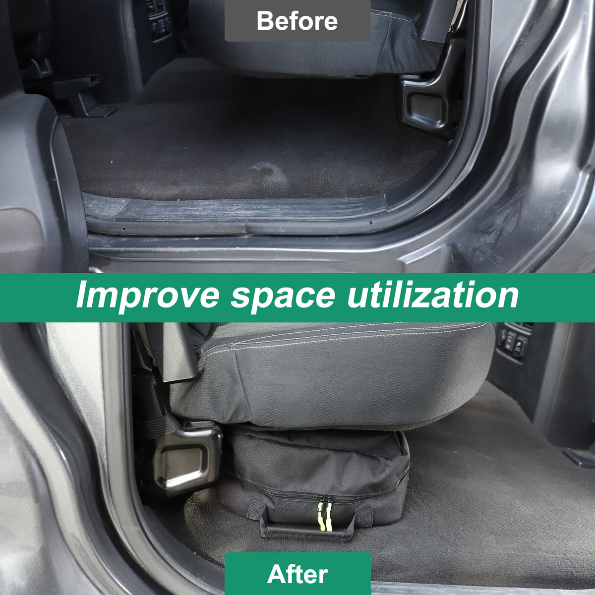 Black Underseat Organizer Tool Pockets Storage Bag for Nissan Titan 2016-2023 9