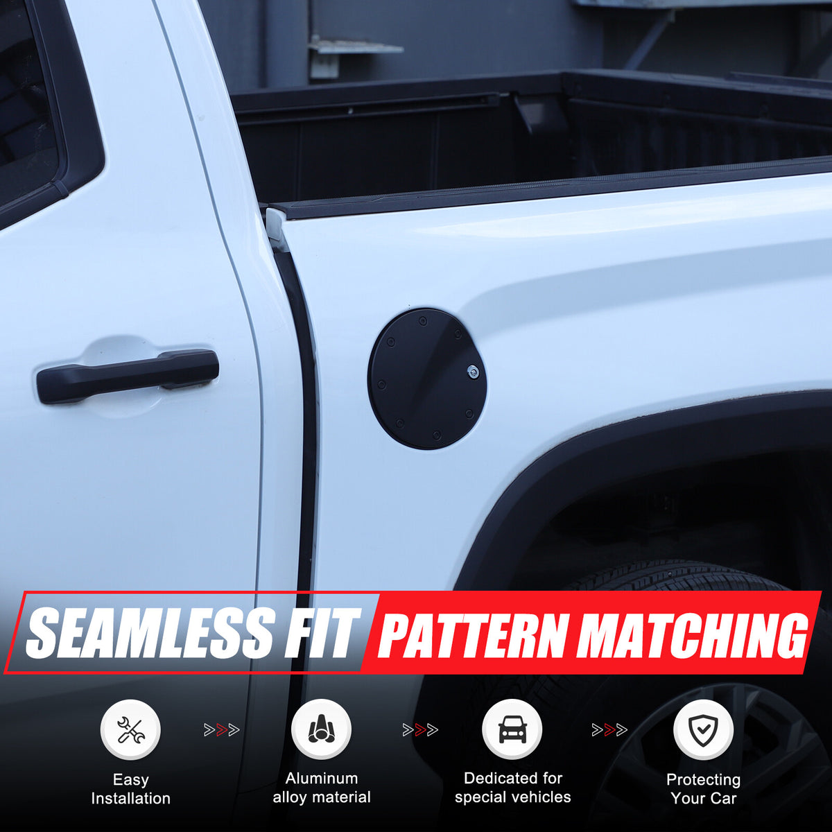 Locking Fuel Door Black Gas Tank Cap Cover Lock Key For Toyota Tundra 2022-2026 22