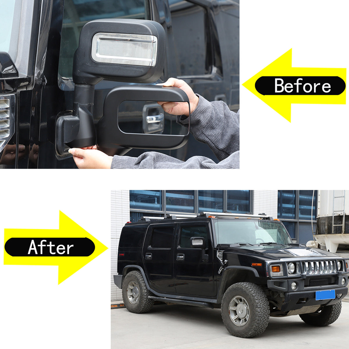 Matte Black Side Rear Exterior Door Mirror Cap Cover For Hummer H2 2003-09 US 17
