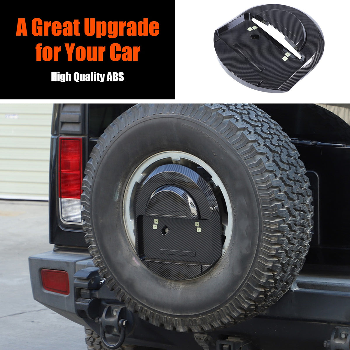 Carbon Spare Tire License Plate Base Cover For Hummer H2 2003-09 OE:25782333 US 18
