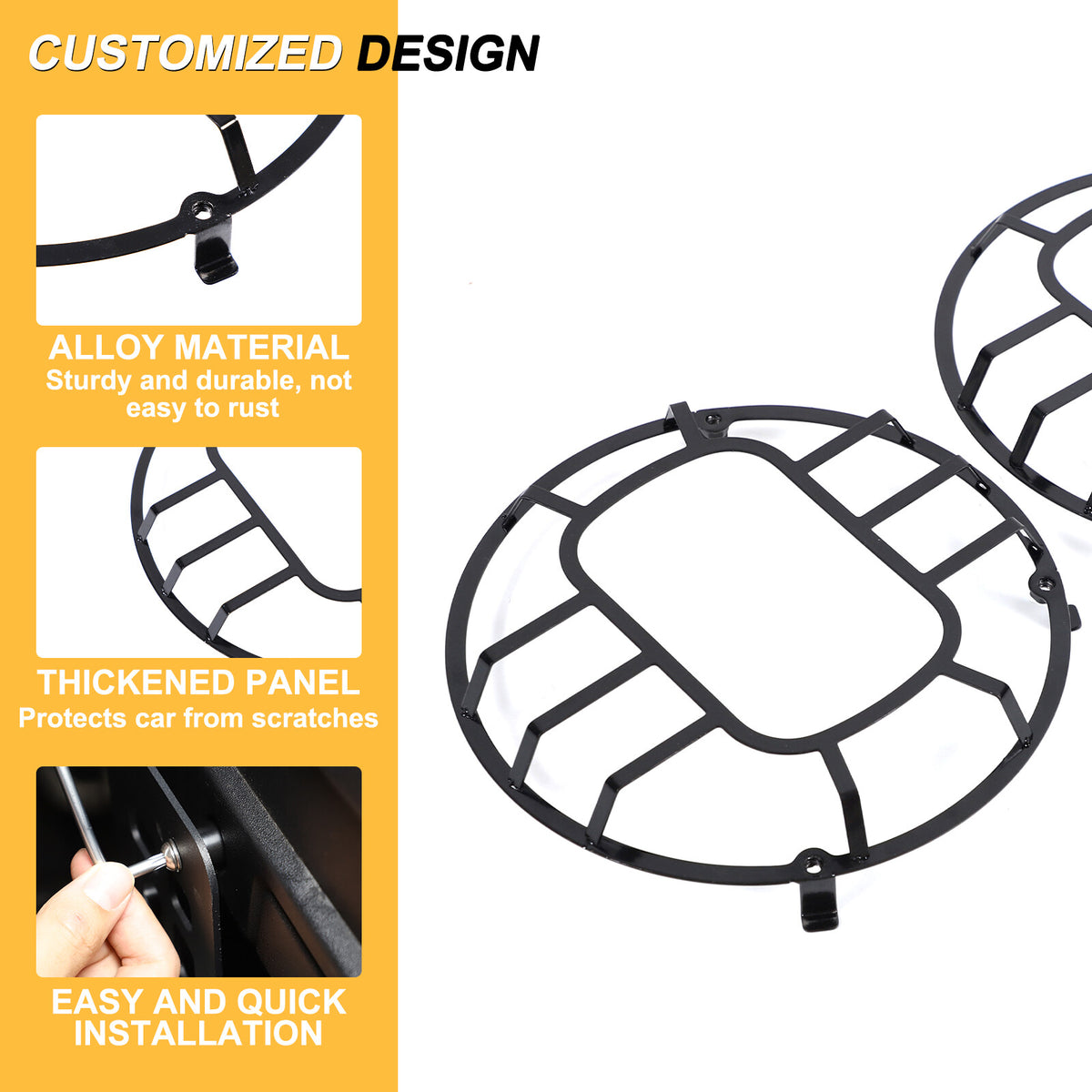 Front Lamp Headlight Cover Guard Net Trim For Land Rover Defender L316 2004-19 19