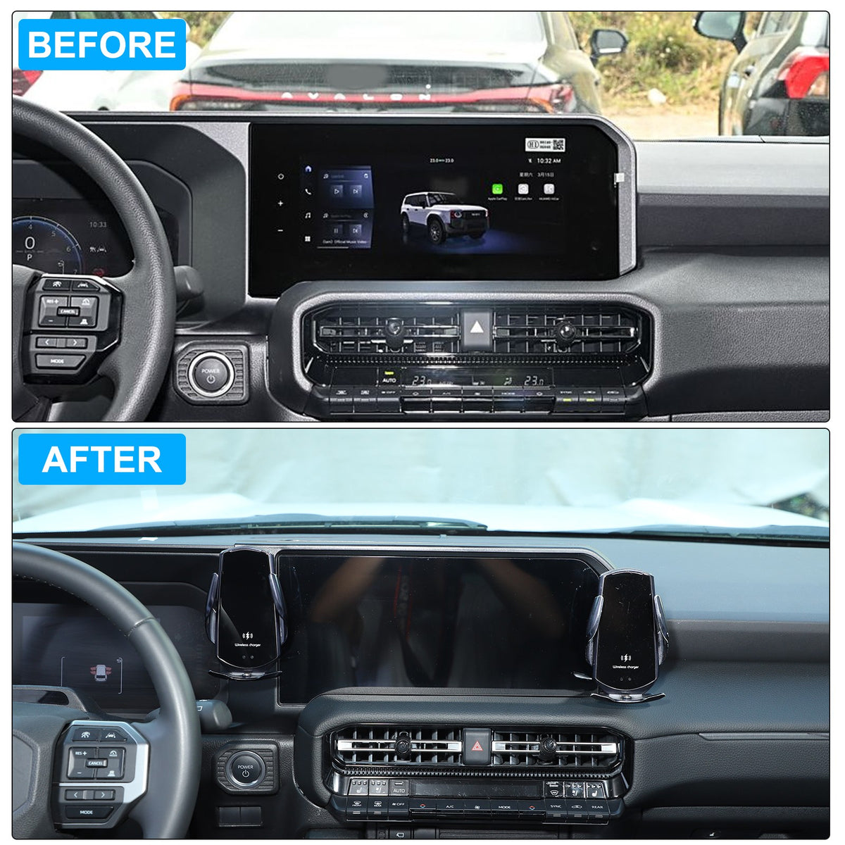 Wireless Charging Phone Holder Storage Box Tray For Toyota Prado LC250 2024+ 11