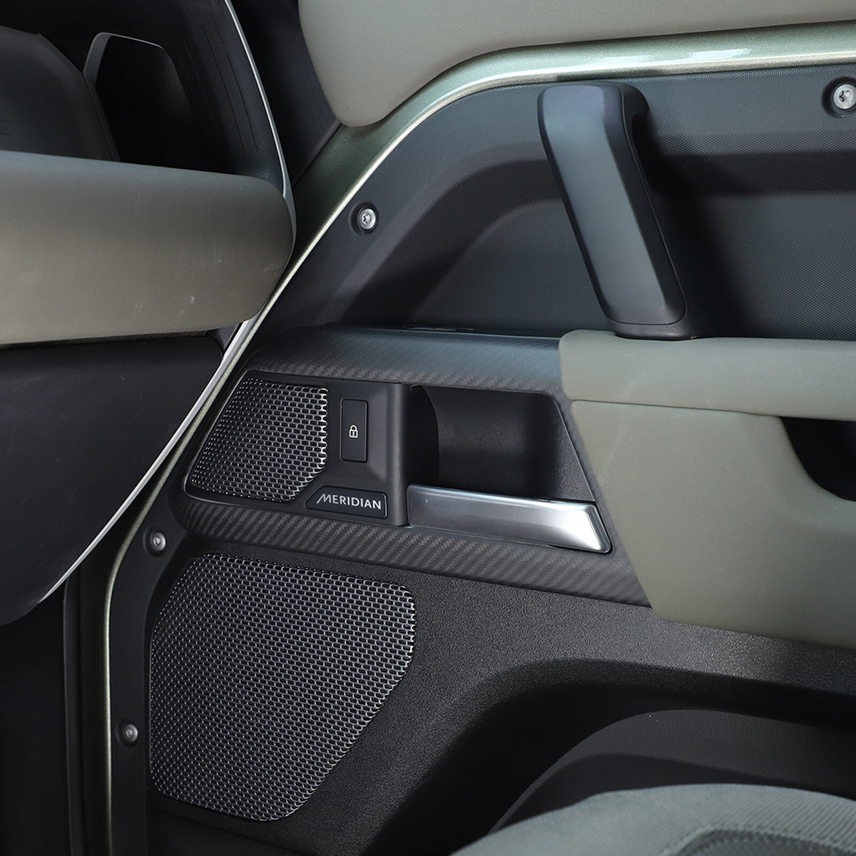 Matte Real Carbon Fiber Interior Door Handle Cover Trim For LR Defender 110 20+ 12