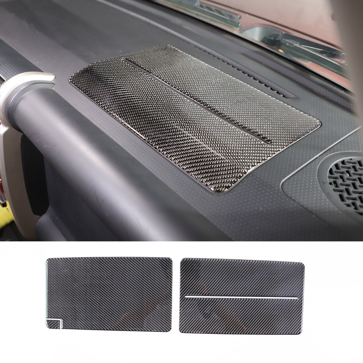 Carbon Fiber Dashboard Storage Box Panel Sticker For Toyota FJ Cruiser 2007-2021 3