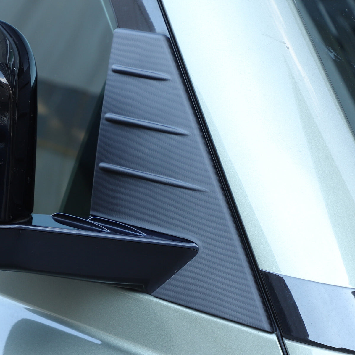 Matte Real Carbon Fiber Window Triangle A-Pillar Cover For LR Defender 2020-24 17