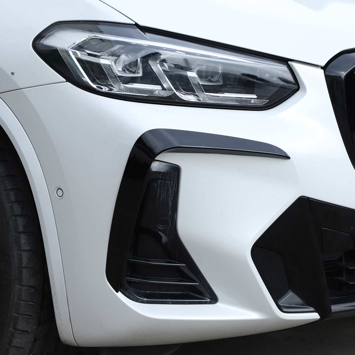 Glossy Black Front & Rear Bumper Trim Set For BMW X3 X4 G01 G02 M Sport 2022+ 17