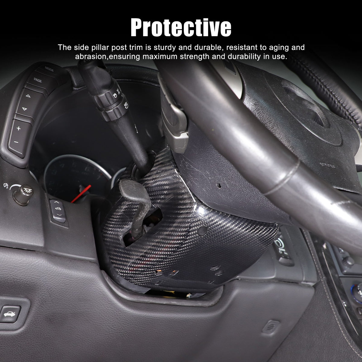 Real Dry Carbon Fiber Steering Wheel Base Lower Trim For Corvette C6 2005-2013 16
